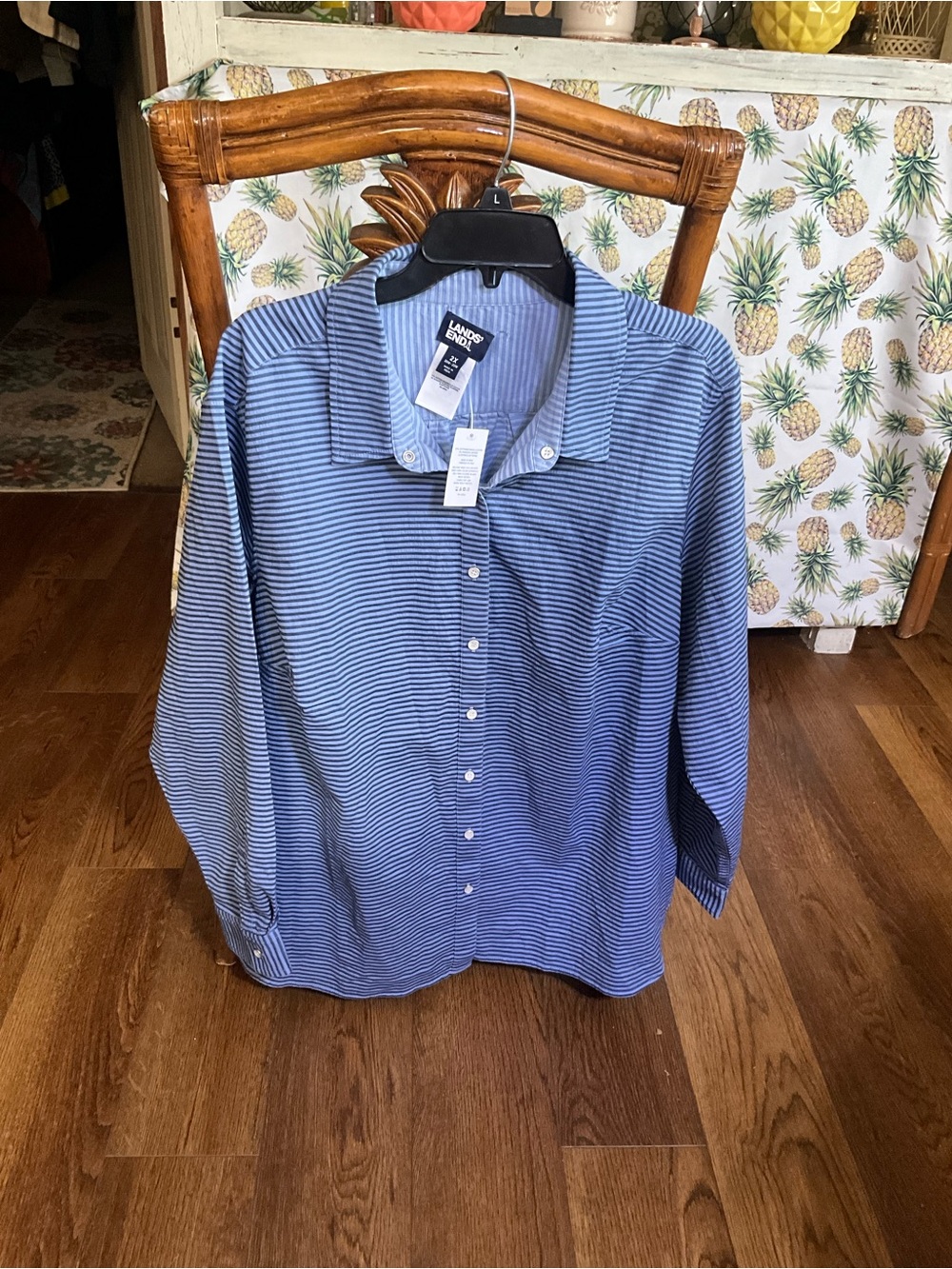 NWT lands end size XXL LS BUTTON UP